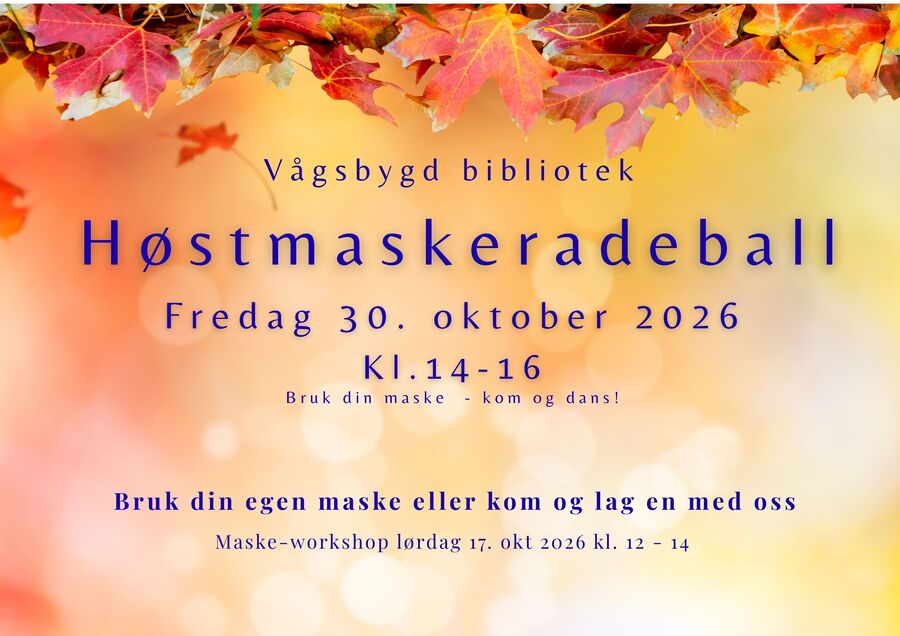 Plakat med informasjon om maskeradeball